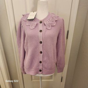 Who what wear purple/pink cardigan button down sweater. NWT. Size Medium